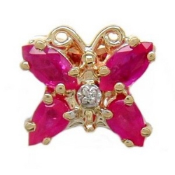 N360 14K MQ/PS RUBY 1 DIAMOND SLIDE 